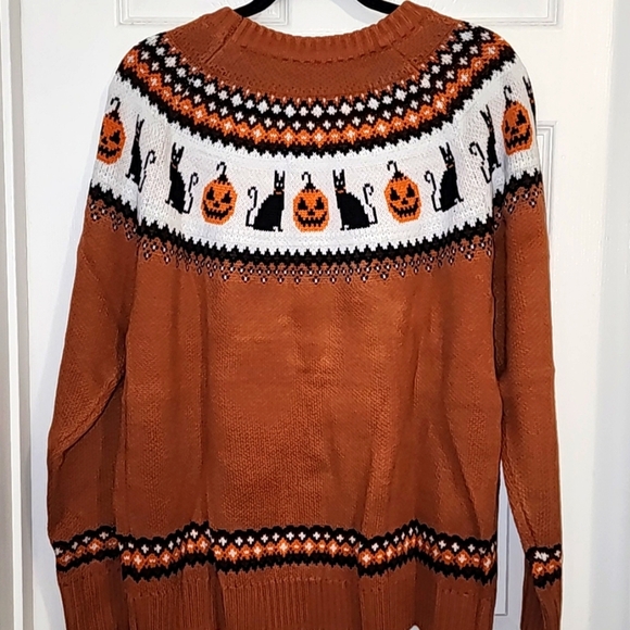 Halloween sweater w/Jack-o-lanterns & cats Multiple sizes - Picture 5 of 6